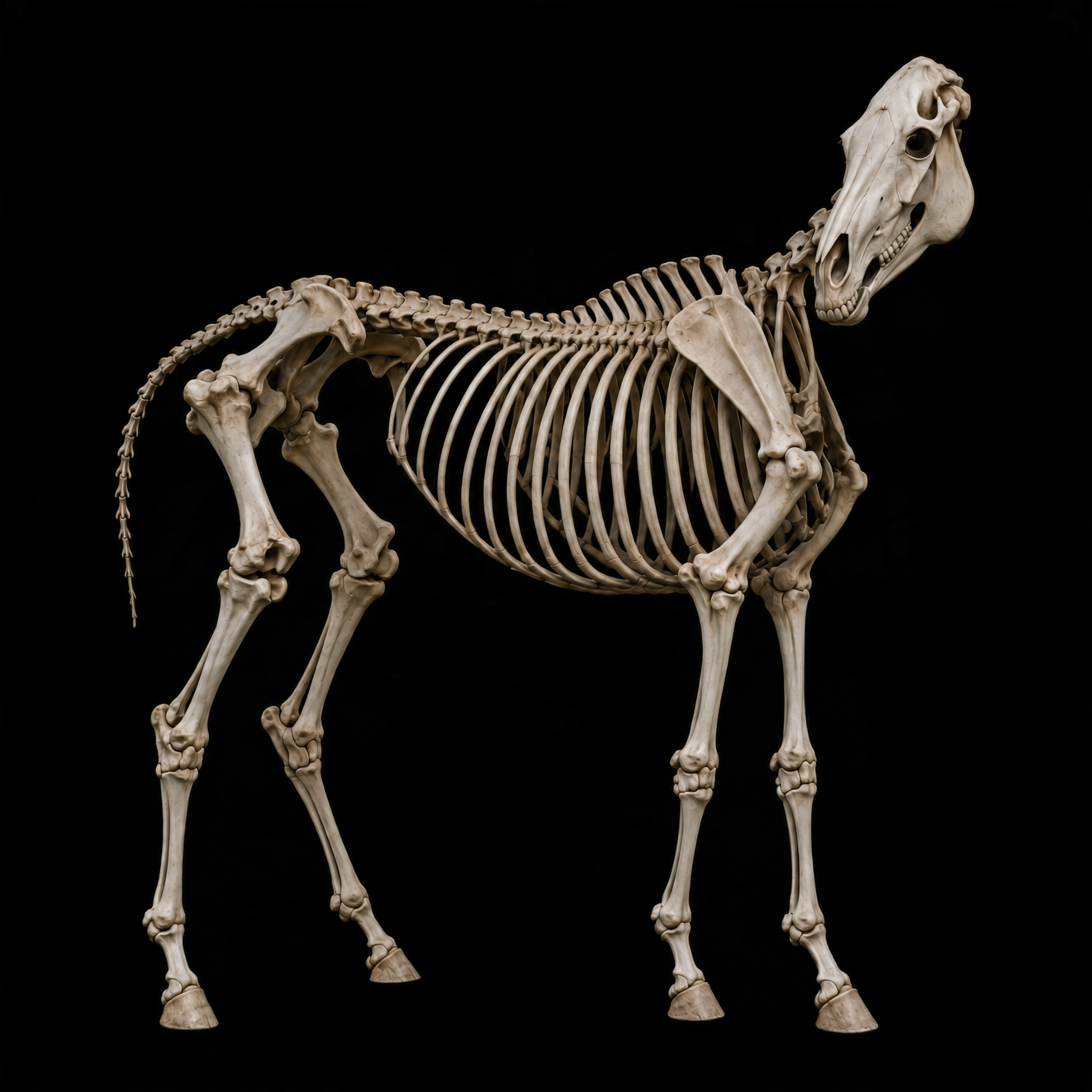 Illustration d’un squelette de cheval de selle