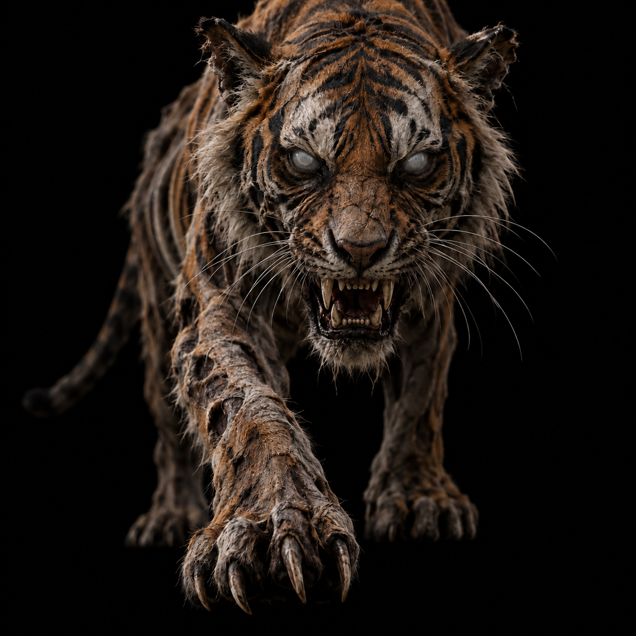 Illustration d’un tigre zombie
